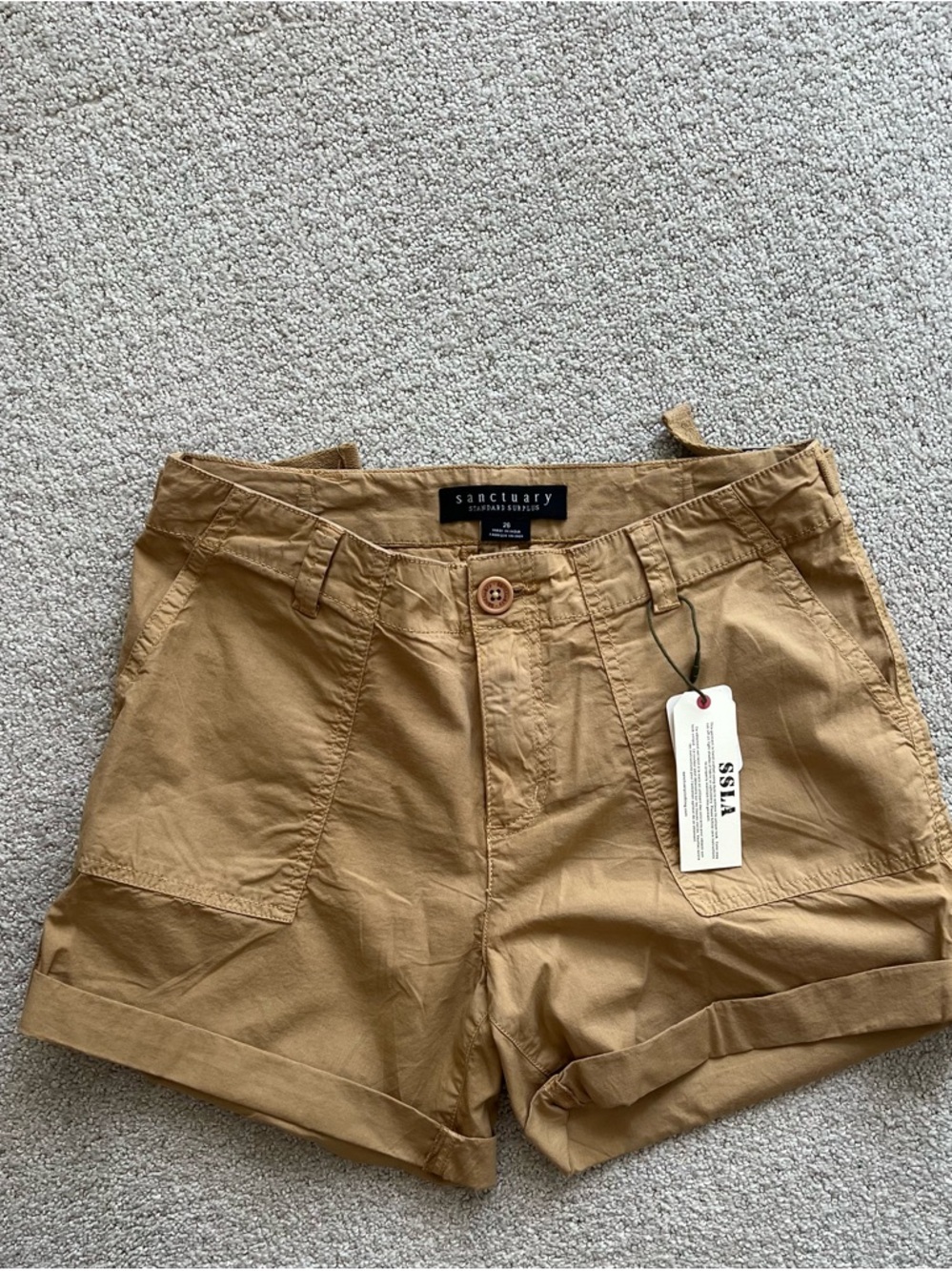 NWT Sanctuary Khaki/Tan Standard Surplus Casual Shorts Size:26